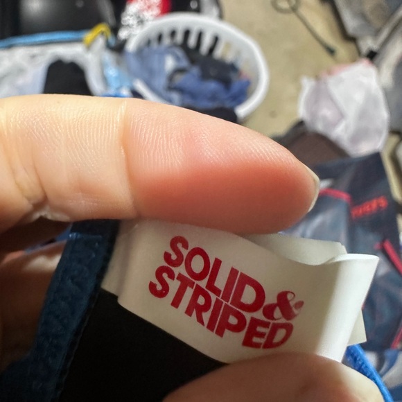 Solid & Striped Moroccan Blue Shimmer Underwire One-Piece Swimsuit Medium - Picture 15 of 16